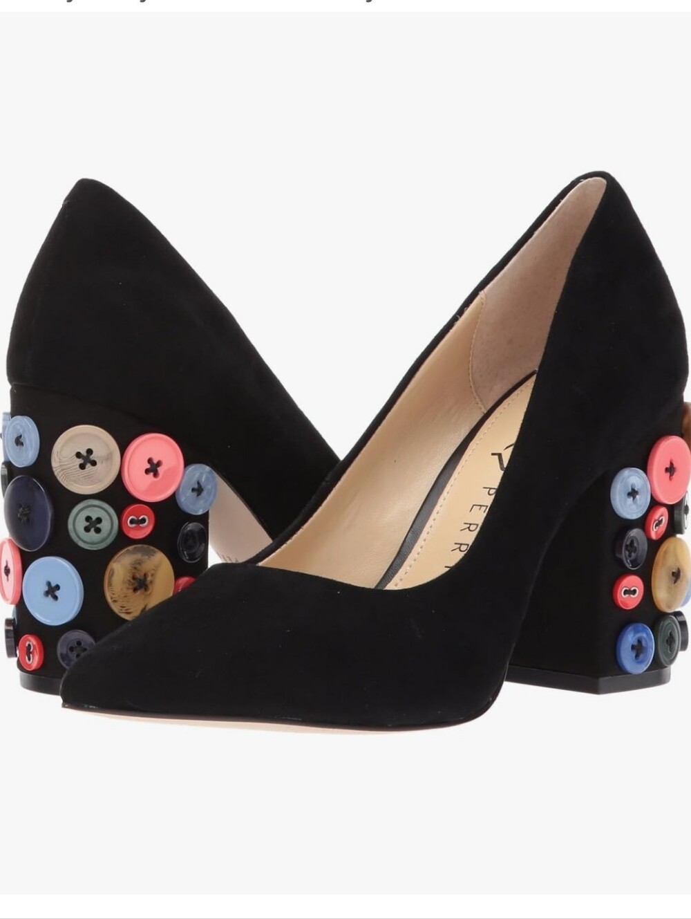 Katy Perry Collections Women's The Anjelica Black Button-Embellished Pumps 8.5